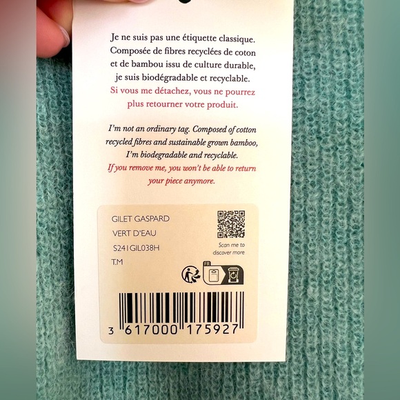 NWT Sézane Gaspard Cardigan | SOLD OUT size M Sea Green - Picture 6 of 8